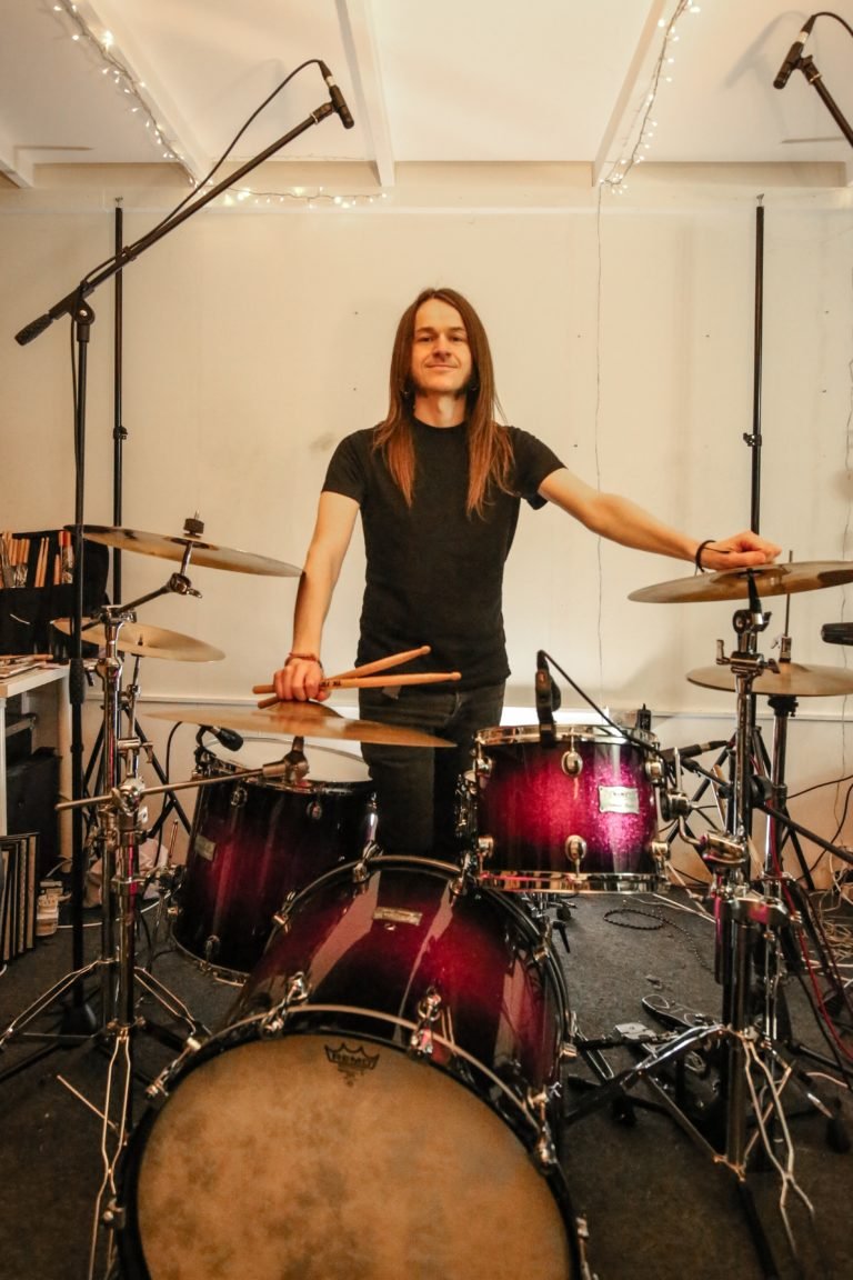 Chris Reed Drummer in Studio